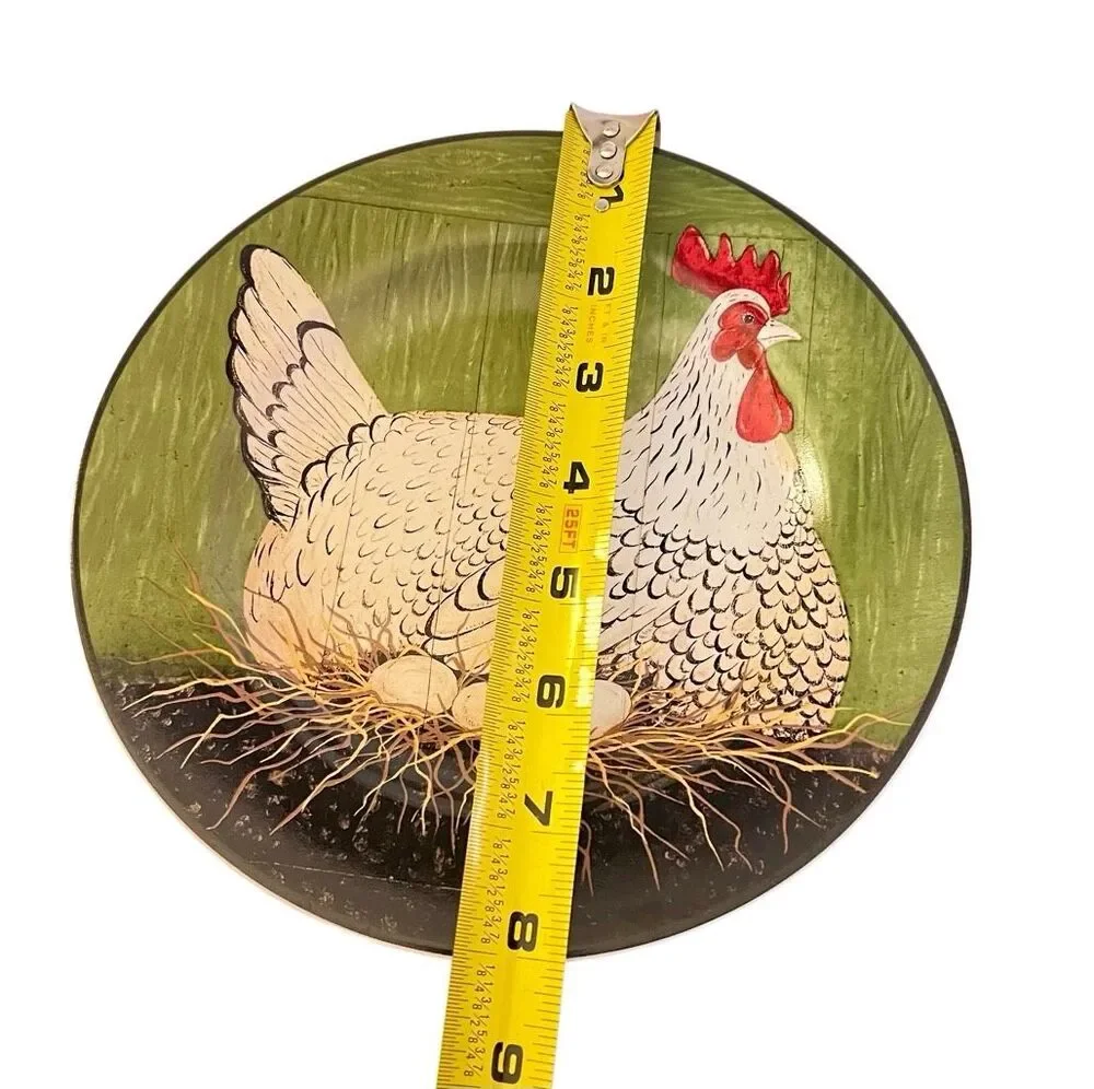 Vintage Warren Kimble Sakura Henny Penny Salad Plates Set of 2 Chicken Hen Folky